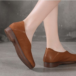 【送料無料】新しいレトロな牛革のソフトソールの女性靴 5枚目の画像