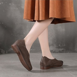 【送料無料】新しいレトロな牛革のソフトソールの女性靴 7枚目の画像
