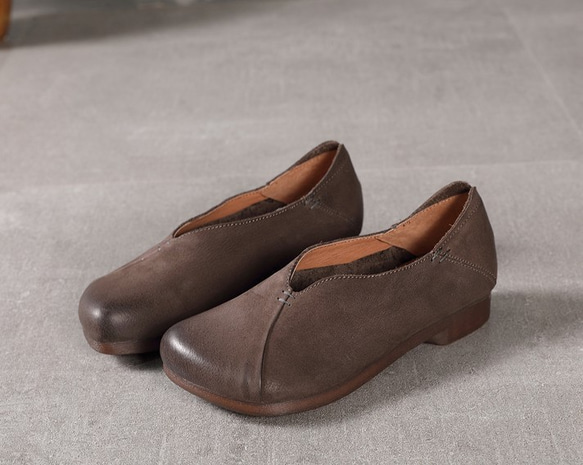 【送料無料】新しいレトロな牛革のソフトソールの女性靴 8枚目の画像