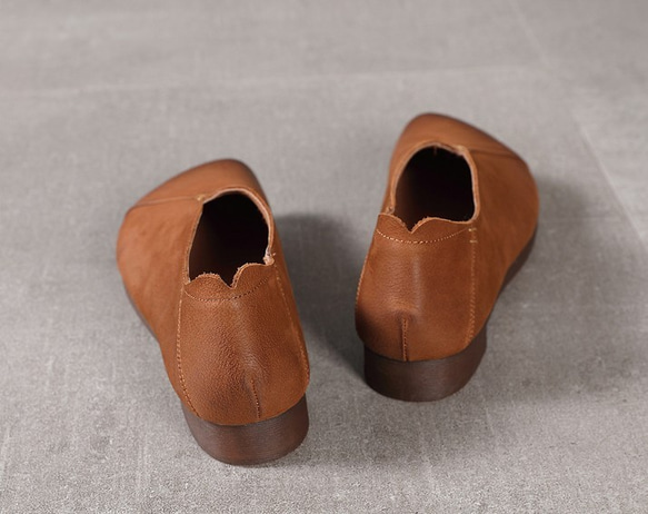 【送料無料】新しいレトロな牛革のソフトソールの女性靴 10枚目の画像