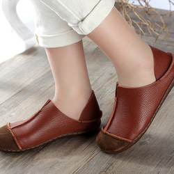 【送料無料】春と夏の新しいスタイルの牛革シングルシューズ手作りのレトロな女性の靴 3枚目の画像