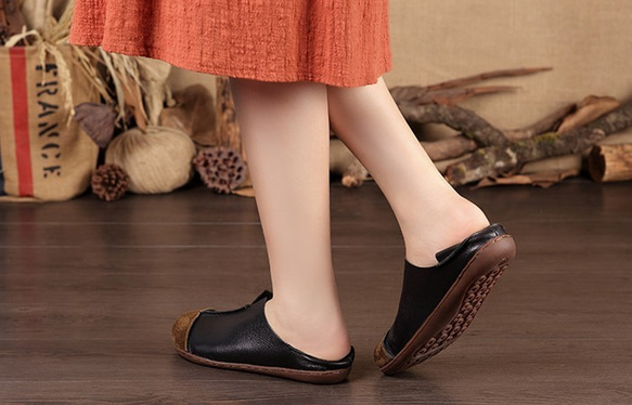 【送料無料】春と夏の新しいスタイルの牛革シングルシューズ手作りのレトロな女性の靴 10枚目の画像