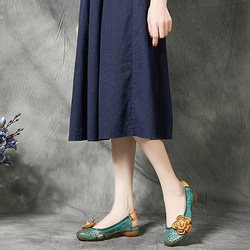 【送料無料】新しいファッション中空女性靴レトロな丸いつま先フラットシューズ 3枚目の画像
