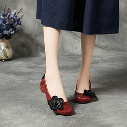 【送料無料】新しいファッション中空女性靴レトロな丸いつま先フラットシューズ 8枚目の画像