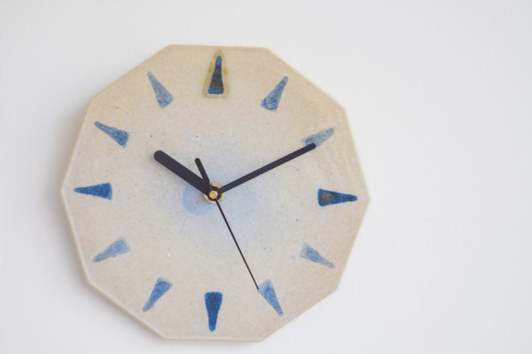 二本松焼「陶計～ゆったりと豊かな時間を刻む時計～」ブルー【5月10日以降発送・お届け】 4枚目の画像