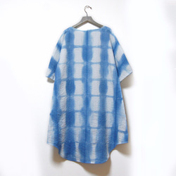 藍染棉質足球條紋 魚尾連身裙03 第2張的照片