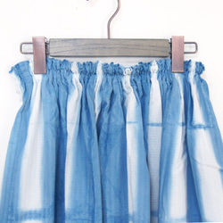 【セール】藍板締め染綿ストライプスカート03 4枚目の画像