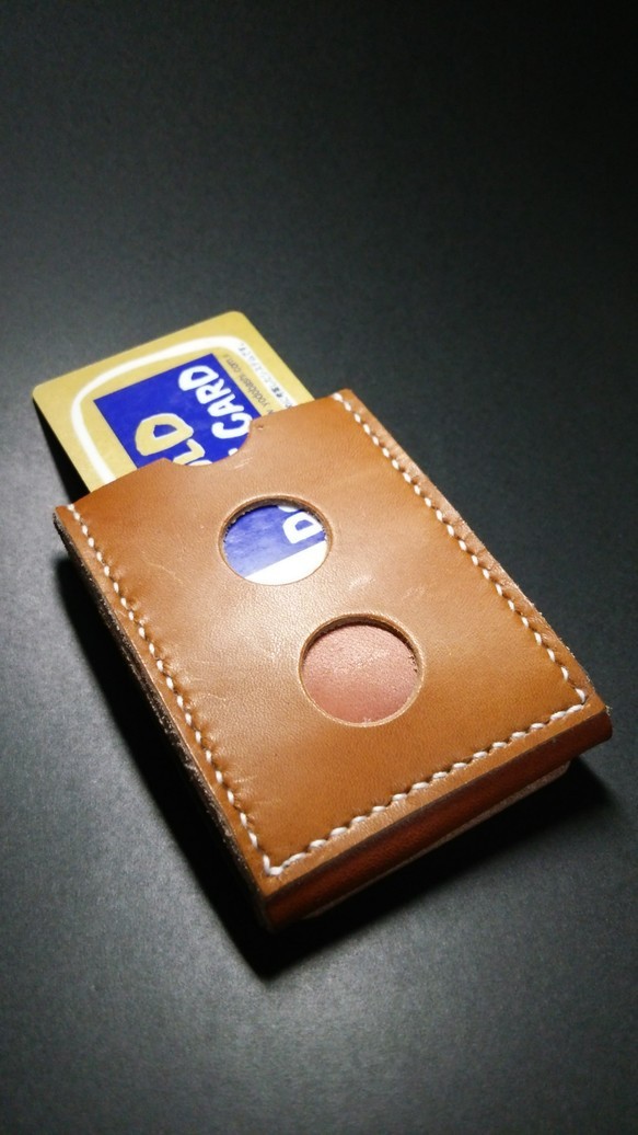 栃木レザー製 カード&コインケース(茶色) 3枚目の画像