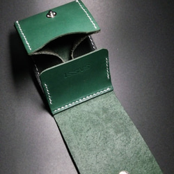 栃木レザー製カード&コインケース(抹茶) 4枚目の画像