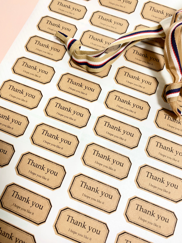 サンキューシール　ハンドメイド　サンキューカード　54枚 サンキューシール【54枚】※ホワイト | bayletterpress