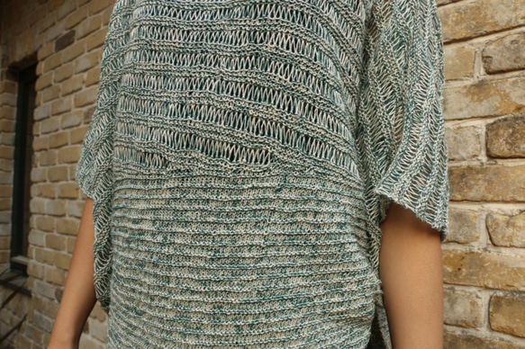 Miko 涼　竹繊維と麻の糸で編んだサマーニット　ゆったりサイズ　 4枚目の画像