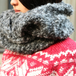 人気のボリュ－ムスヌ－ド！Dark Gray Bubbling Snood for ladies（再販） 5枚目の画像