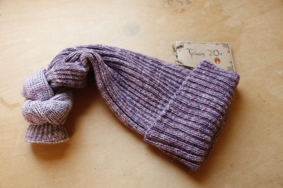 洗濯機で洗えるニット帽. Knot Watch Cap　 Pale violet-red 2枚目の画像