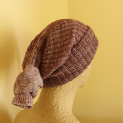 洗濯機で洗えるニット帽. Knot Watch Cap　 Pale violet-red 4枚目の画像