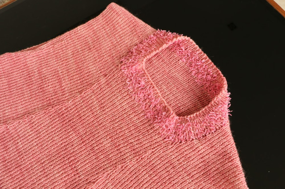 Delilah　脱ぎ着がとっても楽な手染の総ゴム編みのベスト　M size 1枚目の画像