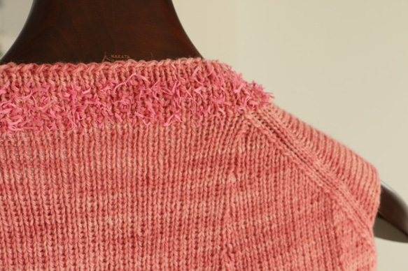 Delilah　脱ぎ着がとっても楽な手染の総ゴム編みのベスト　M size 5枚目の画像