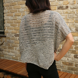 Miko 涼　竹繊維と麻の糸で編んだサマーニット　モノトーン墨色　Mサイズ 5枚目の画像