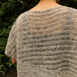 Miko 涼　竹繊維と麻の糸で編んだサマーニット　モノトーン墨色　Mサイズ 6枚目の画像