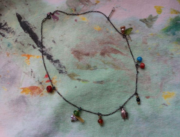 BEADS 銀のカナブン　アンティークビーズネックレス　(OG17) 9,768円