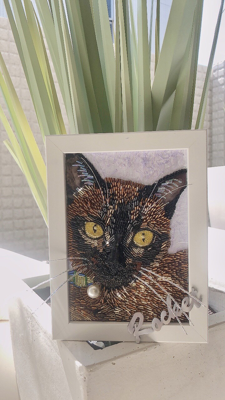 『オーダーメイド作品』猫モチーフ オーダーメイド ビーズアート ねこ その他アート SARI 通販
