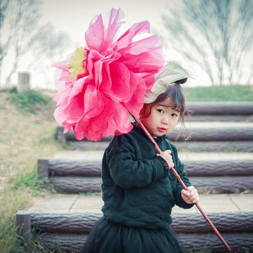 赤の花モチーフ付き割烹着 赤の花モチーフ付き割烹着 ナイロン割烹着の通販 | キッチン雑貨の