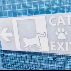 CAT EXIT ステッカー　ホワイト 3枚目の画像