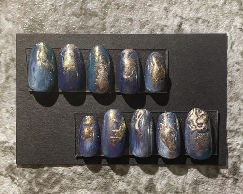 no.21«オーダー受付中»ブルー ニュアンスネイル ネイルチップ ネイル