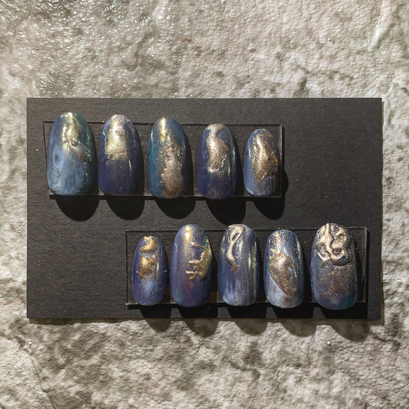 no.21«オーダー受付中»ブルー ニュアンスネイル ネイルチップ ネイル