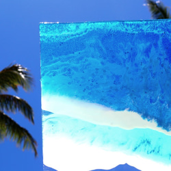【受注制作】Pole Nalu (Blue Waves/青波) From Hawaii with Aloha 波アート 4枚目の画像
