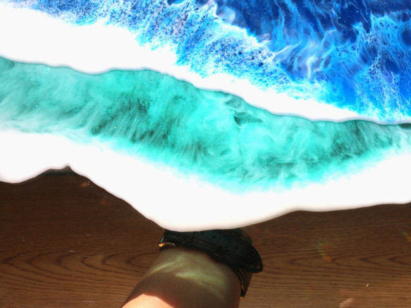 【受注制作】Pole Nalu (Blue Waves/青波) From Hawaii with Aloha 波アート 7枚目の画像
