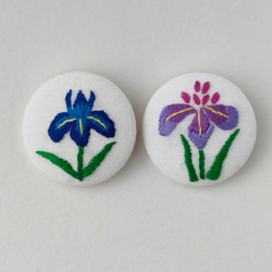 あやめ花菖蒲の刺繍ブローチ（紫） 5枚目の画像