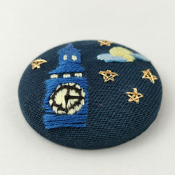 ビッグベンと星空刺繍ブローチ 5枚目の画像