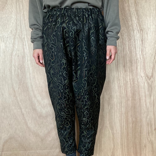 １点もの！着物リメイク COZY ブラック サルエルパンツ スリムなサルエルパンツ 着物リメイクsale! ロングパンツ cm 通販