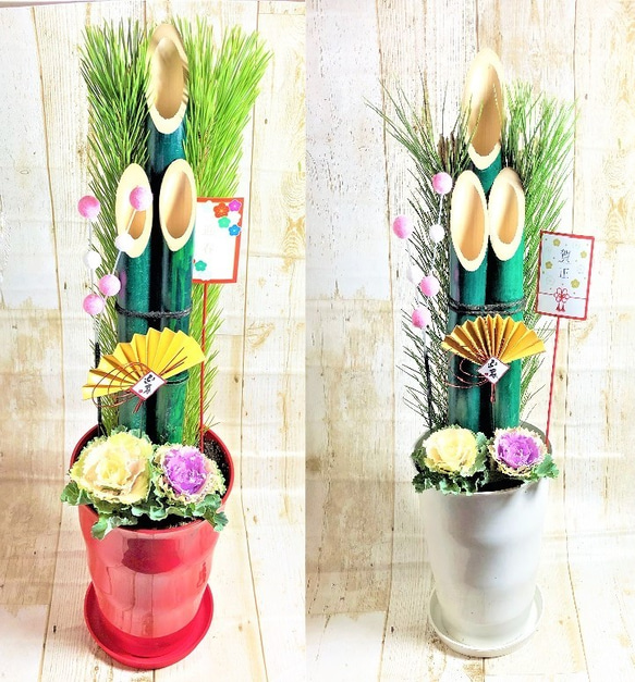 門松 鉢植え 正月飾り 玄関飾り 観葉植物 松 竹 葉牡丹 緑 グリーン