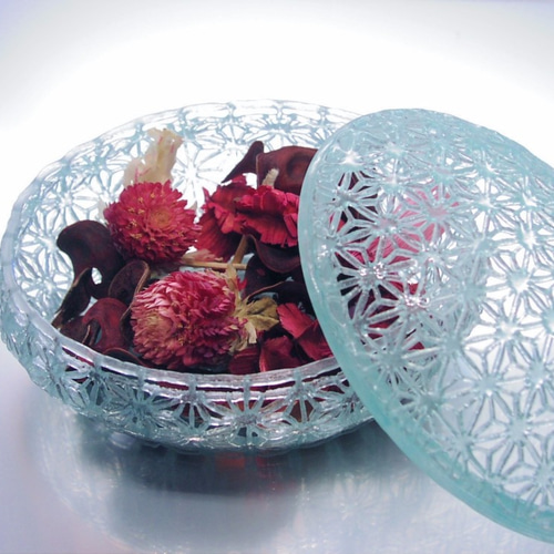 ガラスのボンボニエール(ブルーグリーン)『受注制作』 その他ケース