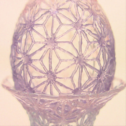 ガラスの麻の葉レースエッグ(ラベンダー＆ピンク) 1枚目の画像