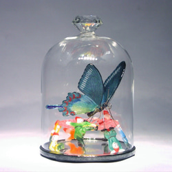 ガラスの蝶と小人達（カラスアゲハ）受注制作品 4枚目の画像