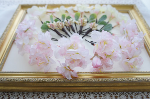 アレンジ自由♪SAKURAと紫陽花のヘッドドレス～Cherry blossoms in full bloom～ 5枚目の画像