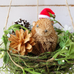 森の中でかくれんぼ♪動物達のクリスマス風ハンキング 2枚目の画像