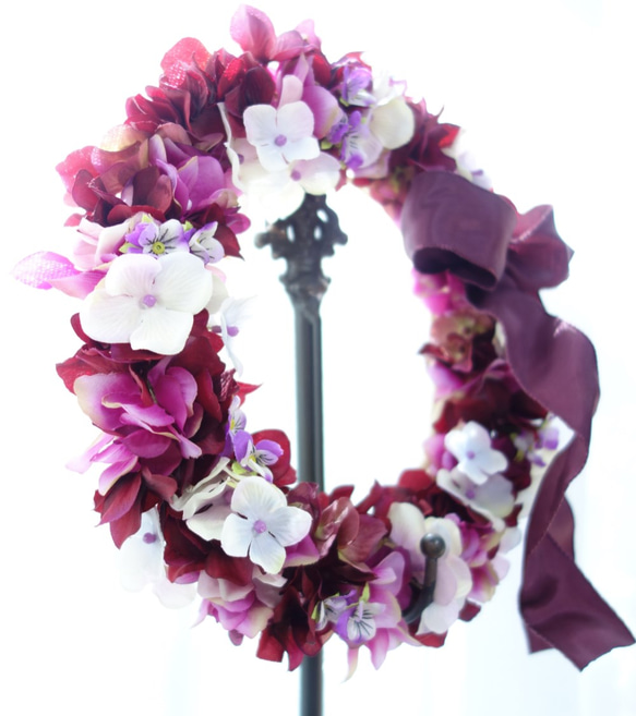 ～mauve～大人カラーで美しく…紫陽花のリース 2枚目の画像