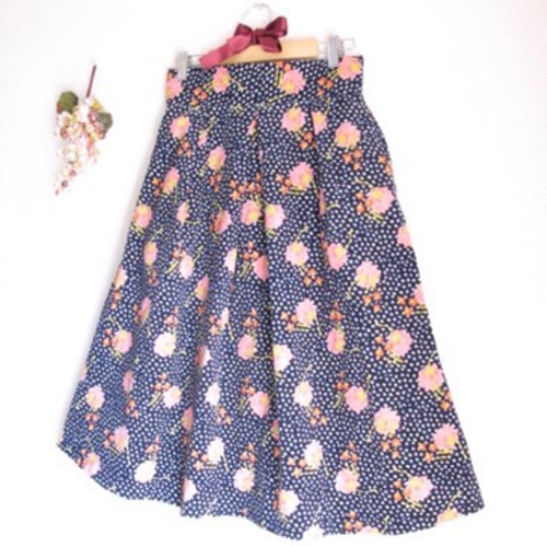 リバティ コーデュロイ ジュニパーの後ろゴムスカート♪ ロング  