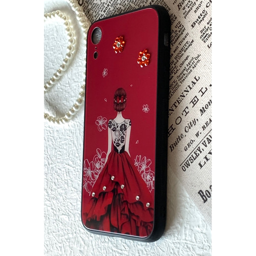 スマホケース iPhoneケース 各種 スワロフスキー使用 大人かわいい  