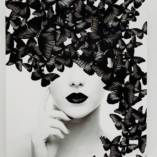 アートパネル スワロフスキー使用 モノトーンインテリア 店内装飾 大人