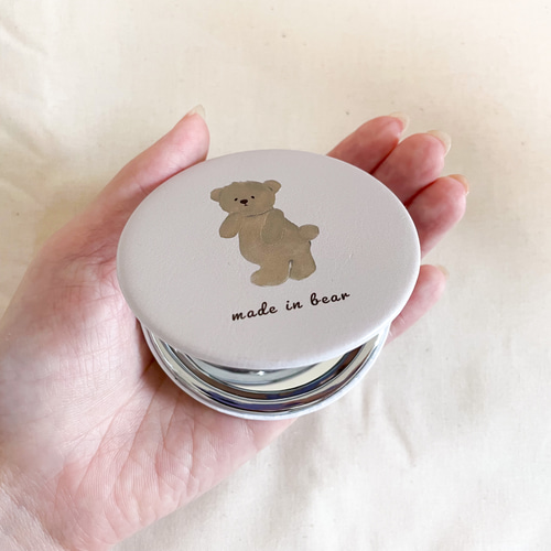 くまさんのコンパクトミラー 鏡 手鏡 ミラー ピンク くま かわいい