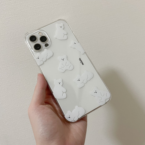 クリアケース】白くまさんといっしょ｜made in bear（iPhone / Android
