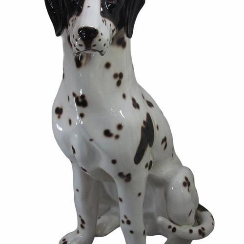 送料無料】ダルメシアン 置物 オブジェ 玄関 看板犬 陶器製 お祝い 母