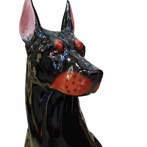 送料無料】ドーベルマン 陶器製 置物 犬オブジェ 玄関 お庭 送料無料】ドーベルマン 陶器製 置物 犬オブジェ 玄関 お庭