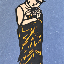 送料無料]切り絵 川上澄生の「煙管を持つ南蛮人」 切り絵 HIROSI 通販