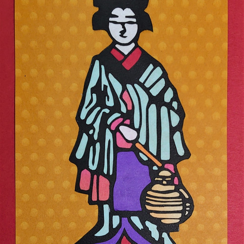 送料無料]切り絵 川上澄生の「おとしさん」 切り絵 HIROSI 通販