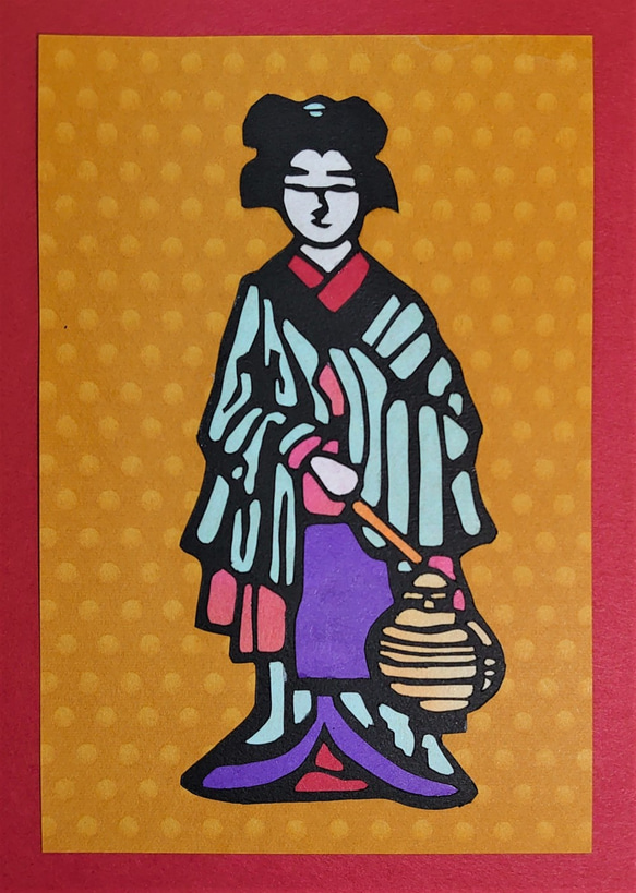 送料無料]切り絵 川上澄生の「おとしさん」 切り絵 HIROSI 通販